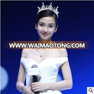 Star angelababy pearl diamond alloy tire hair accessories bridal crown